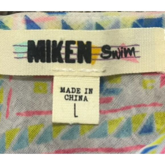 Miken Women's Swimsuit Cover Up White Aztec Large Adjustable - Picture 7 of 10